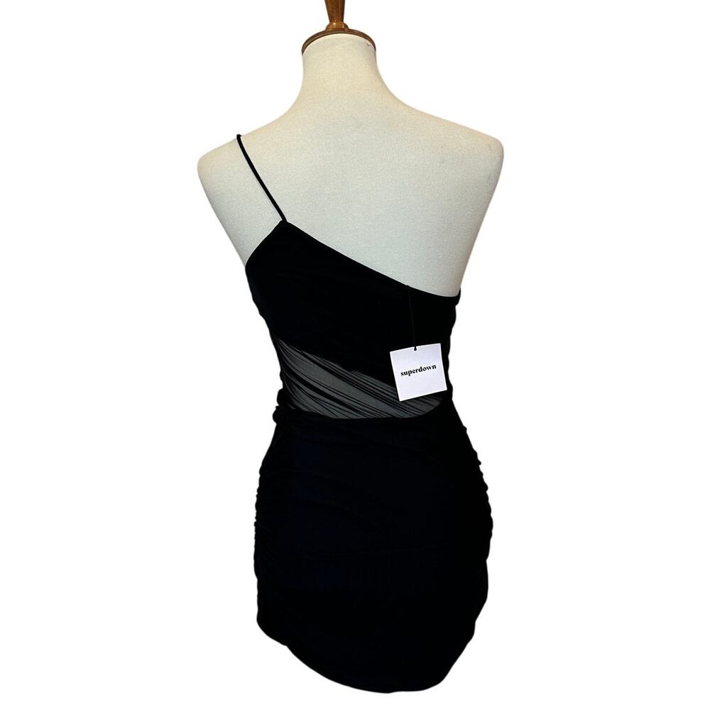 Revolve Superdown One Shoulder Mesh Mini Dress Bl… - image 8